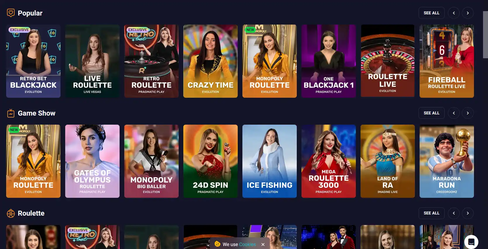 Live-Casino-Studio von Retrobet mit echten Croupiers in Echtzeit