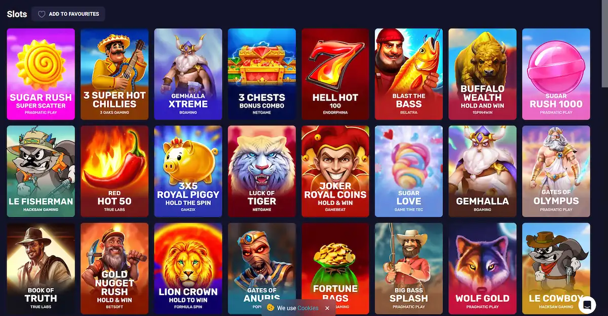 Slot-Bibliothek von Retrobet mit Retro-Automaten und Megaways-Titeln